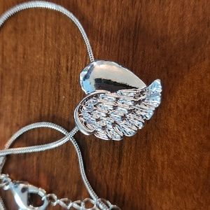 Heart & Angel Wing Memorial Cremains Pendant & Necklace